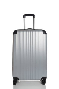 Silver Suitcase on a white background clipart