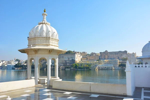 Udaipur India Janeiro 2017 Taj Lake Palace Hotel Rooftop View — Fotografia de Stock