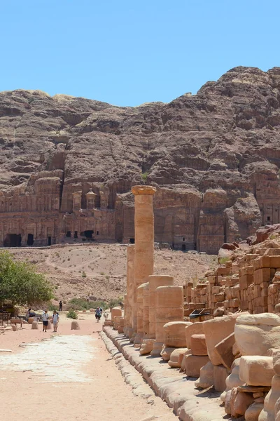 Petra Ürdün Temmuz 2015 Turist Unesco Dünya Mirası Sit Alanı — Stok fotoğraf