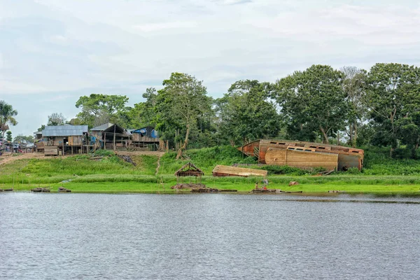 Iquitos Perú Octubre 2015 Asentamiento Largo Del Río Itaya Amazonía — Foto de Stock
