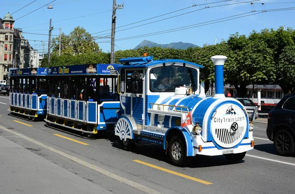 Lucerne Suiza Julio 2014 City Tour Shuttle Train Los Populares — Foto de Stock