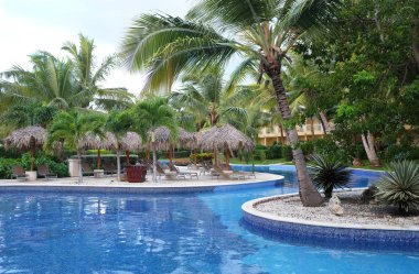 Punta Cana, Dominik Cumhuriyeti - Aralık 21, 2016:Pool Dreams Resort ve Spa, Punta Cana, Dominik Cumhuriyeti. Amresorts koleksiyonundaki çeşitli özelliklerden birini beldesidir.