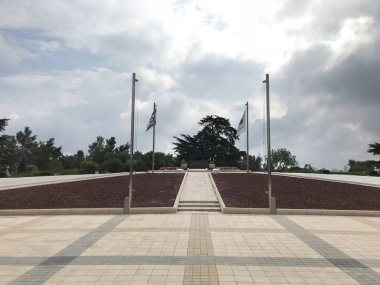Kudüs - 9 Mayıs 2018: Mount Herzl ve Theodore Herzl, modern siyasi Siyonizm kurucusu Türbesi. 