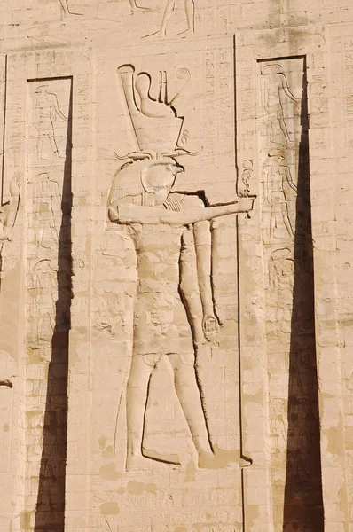 Gros Plan Des Hiéroglyphes Edfou Egypte — Photo