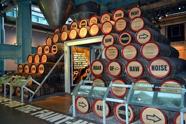 Guinness Storehouse Barrels Dublin Ireland — Stock Photo, Image