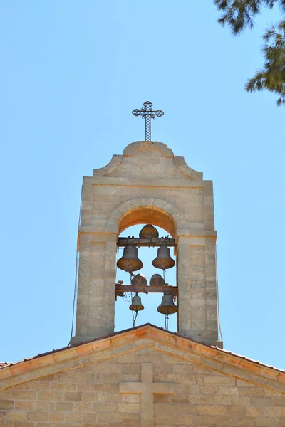 Zvonice Saint George Řecká Pravoslavná Církev Madaba Jordánsko — Stock fotografie
