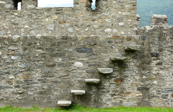 Detalhe Mural Castelgrande Bellinzona Suíça Patrimônio Mundial Unesco — Fotografia de Stock