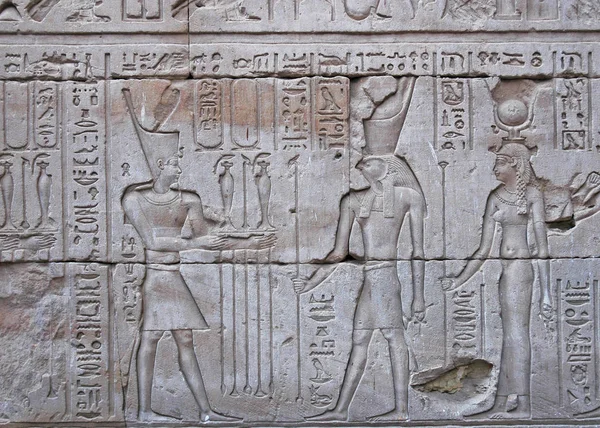 Gros Plan Des Hiéroglyphes Edfou Egypte — Photo