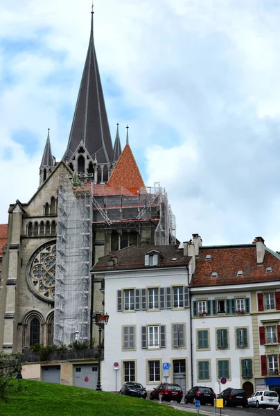 Lausanne Sviçre Temmuz 2014 Lozan Notre Dame Katedrali Katedral Anda — Stok fotoğraf