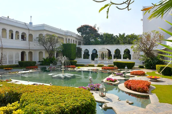 Udaipur India Januari 2017 Taj Lake Palace Hotel Courtyard Een — Stockfoto