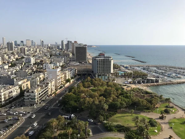 Tel Aviv Israël Juni 2018 Stad Weergave Met Park Strand — Stockfoto