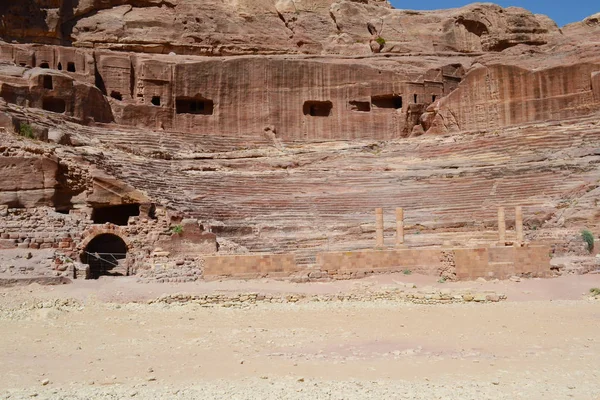 Starověké Zříceniny Petře Jordan — Stock fotografie