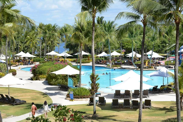 Cebu Filipinas Abril 2016 Shangri Mactan Resort Spa Pool Área —  Fotos de Stock