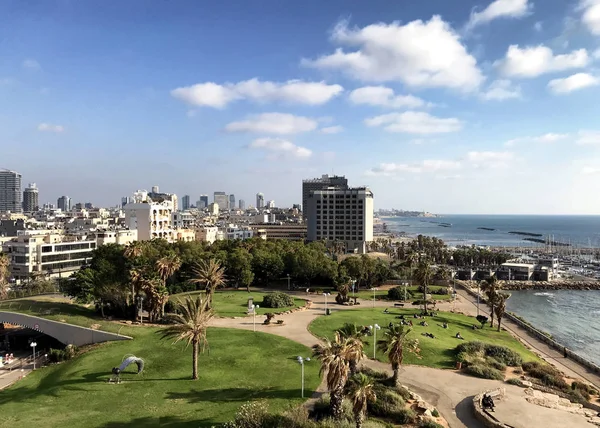 Tel Aviv Israël Mei 2018 Stad Weergave Met Park Strand — Stockfoto