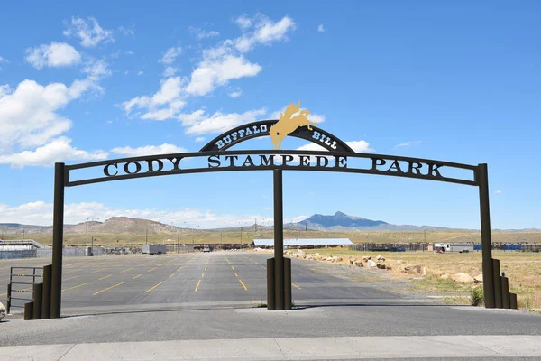 Cody Wyoming Juni 2017 Cody Stampede Park Ingången Arch Cody — Stockfoto