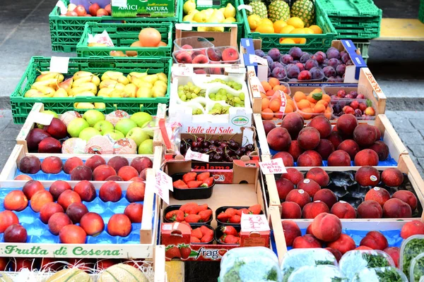 Bellinzona Szwajcaria Lipca 2014 Fruit Stand Rolników Rynku Bellinzona Zdarzenia — Zdjęcie stockowe