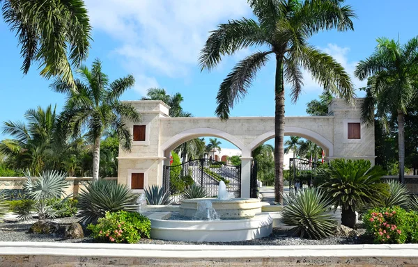 Punta Cana Dominican Republic Dec 2016 Fountain Entrance Dreams Punta — Stock Photo, Image