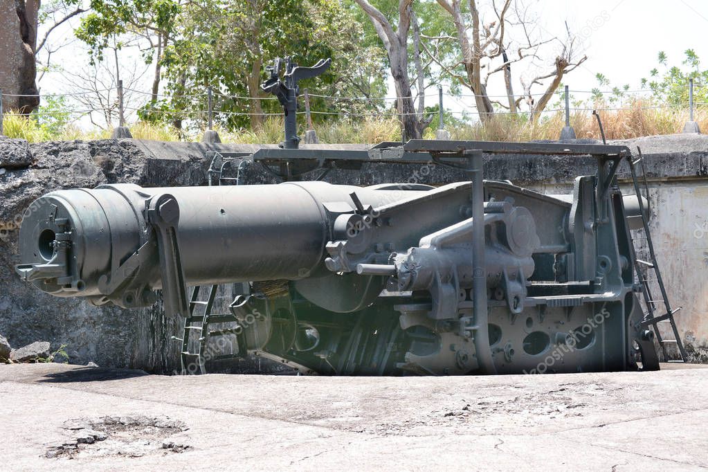 A WWII era cannon on the philippine Island of Corregidor.