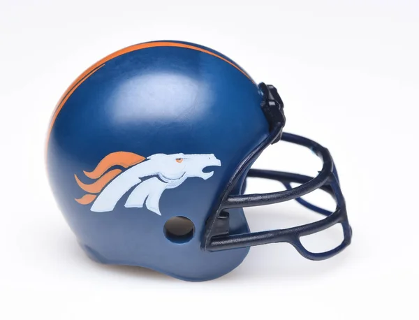 Irvine California August 2018 Mini Collectable Football Helmet Denver Broncos — Stock Photo, Image