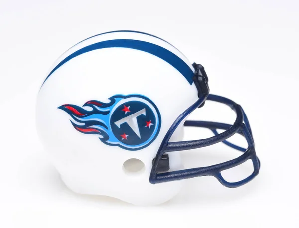 Irvine California Augusti 2018 Collectable Minifotboll Hjälm För Tennessee Titans — Stockfoto