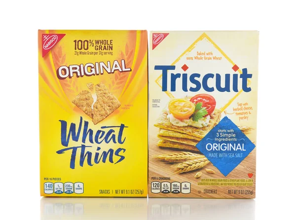 Irvine California Novembro 2016 Nabisco Triscuit Wheat Thins Crackers Duas — Fotografia de Stock