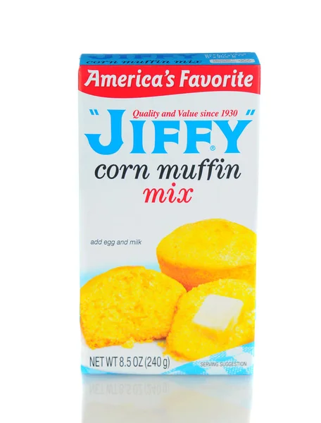 Irvine Enero 2013 Una Caja Onzas Jiffy Man Muffin Mix —  Fotos de Stock