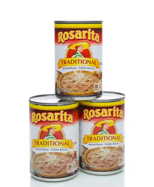 アーバイン カリフォルニア 2018 缶ロザリタ伝統的なインゲン豆 リフライドビーンズ 多くのメキシコ料理の定番 — ストック写真
