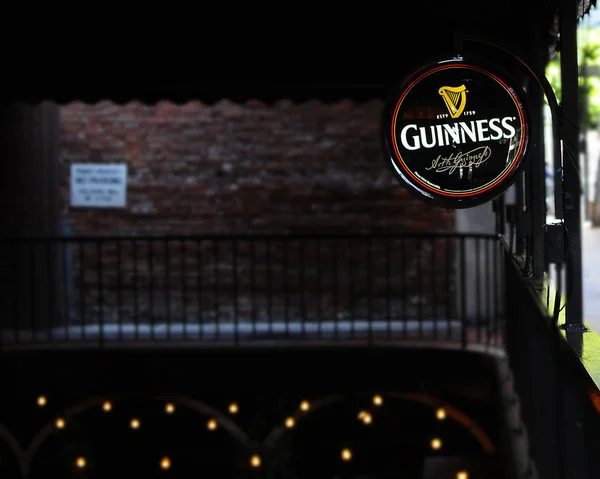 Los Angeles Californie Février 2014 Panneau Guinness Extérieur Établissement Alcool — Photo