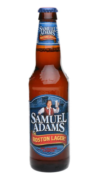 Irvine Maio 2014 Uma Única Garrafa Samuel Adams Boston Lager — Fotografia de Stock