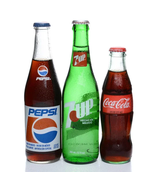 Irvine Februari 2015 Pepsi Coca Cola Flessen Drie Flessen Van — Stockfoto