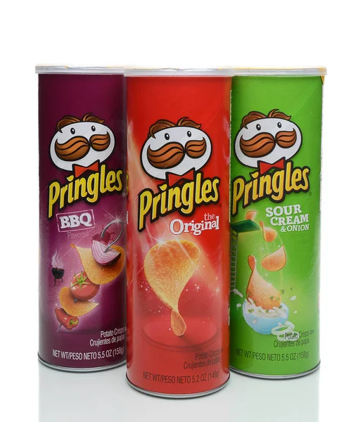 Irvine Janeiro 2018 Três Pringles Cans Pringles Uma Marca Batata — Fotografia de Stock