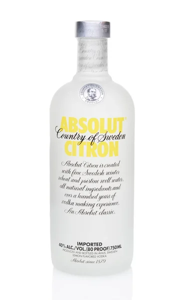 Irvina California Julho 2014 Uma Garrafa 750 Absolut Citron Vodka — Fotografia de Stock