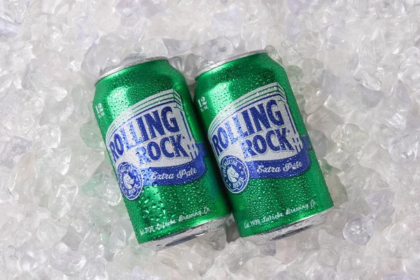 Irvine California February 2018 Rolling Rock Extra Pale Beer Two — Stock Photo, Image