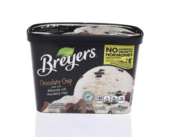 Irvine Σεπτεμβρίου 2017 Breyers Σοκολάτας Παγωτό Τσιπ Breyers Ιδρύθηκε 1866 — Φωτογραφία Αρχείου
