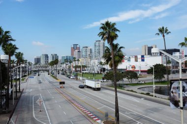 Long Beach, Kaliforniya - 30 Ocak 2019: Shoreline sürücü, Long Beach. Yılda bir kez şehir sokak Toyota Grand Prix of Long Beach otomatik yarış için dersin bir parçası olduğunu..