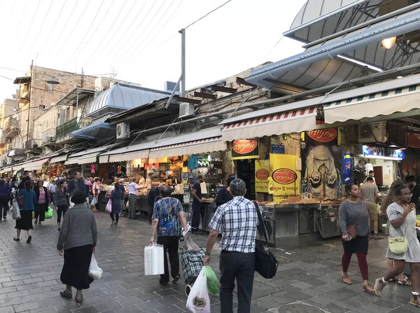 Kudüs Haziran 2018 Mahane Yehuda Pazar Sokak Sahne Yerli Halk — Stok fotoğraf