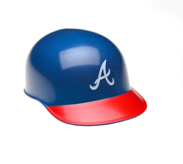 Closeup of a mini collectable batters helmet for the Atlanta Bra — Stock Photo, Image