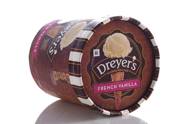 En kartong med Dreyers Grand Ice Cream fransk vanilj — Stockfoto