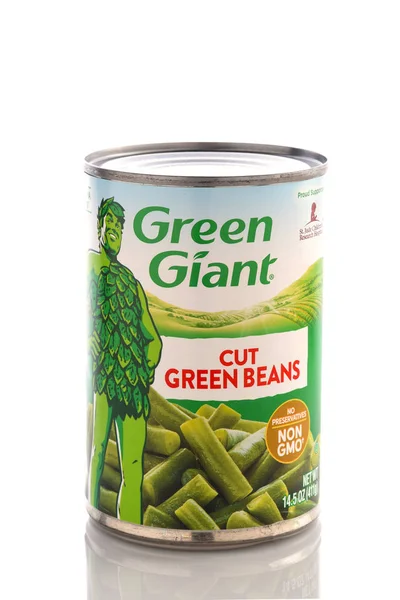 En 16 uns kan av Green Giant cut gröna bönor. — Stockfoto