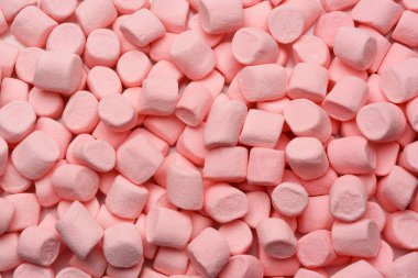 Çerçeveyi dolduran pembe mini marshmallowlar