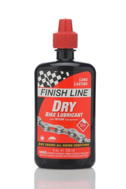 Bir şişe Finish Line Kuru Bisiklet Yağlayıcı. 