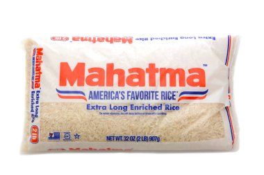 Mahatma Ekstra Uzun Zenginleştirilmiş Pirinç 2 pound paketi. 