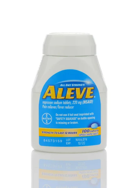 Une bouteille d'Aleve Caplets, un analgésique Naproxène Sodium de — Photo