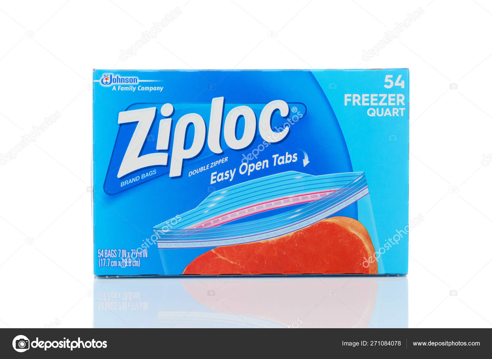 A box of Ziploc Quart Size Freezer Storage Bags. – Stock Editorial