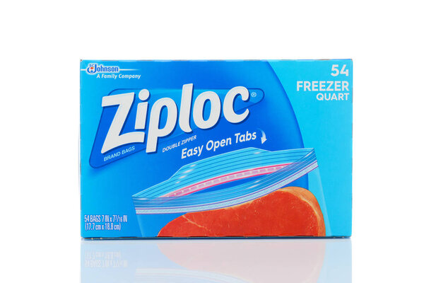  A box of Ziploc Quart Size Freezer Storage Bags.