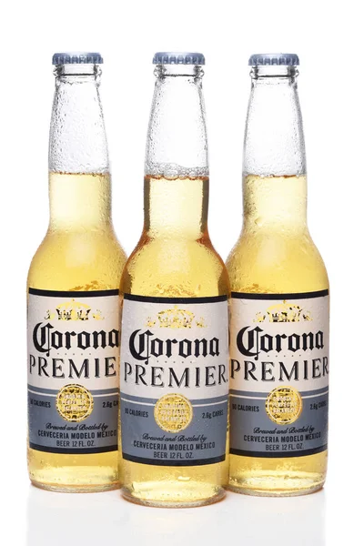 Irvine Kalifornie Června 2020 Tři Studené Láhve Piva Corona Premier — Stock fotografie