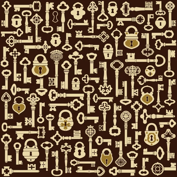 Antika Anahtarlar Asma Kilitler — Stok Vektör