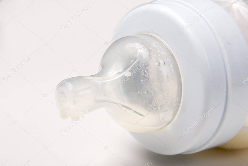 baby feeding bottle teat close-up