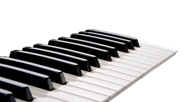 Zongora billentyűk a fehér — Stock Fotó