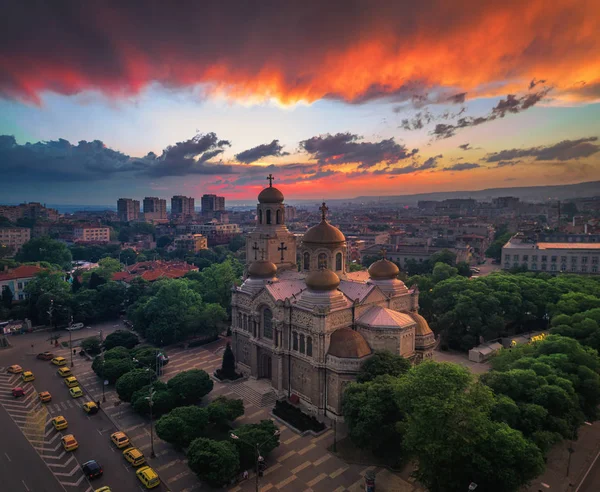Pemandangan Udara Katedral Kenaikan Varna — Stok Foto